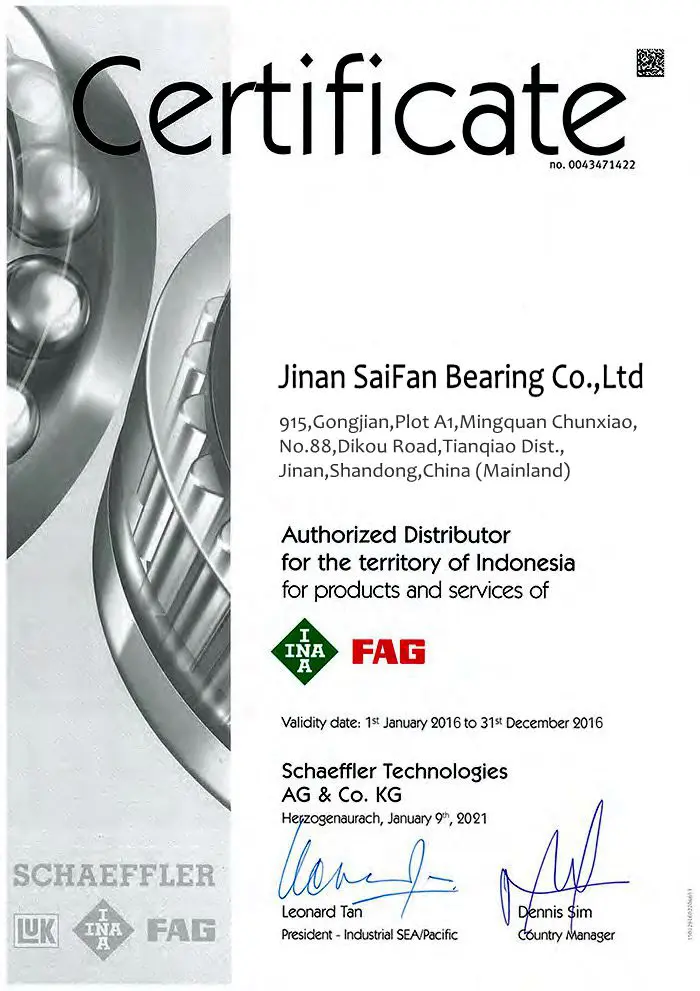 FAG Authorization Certificate