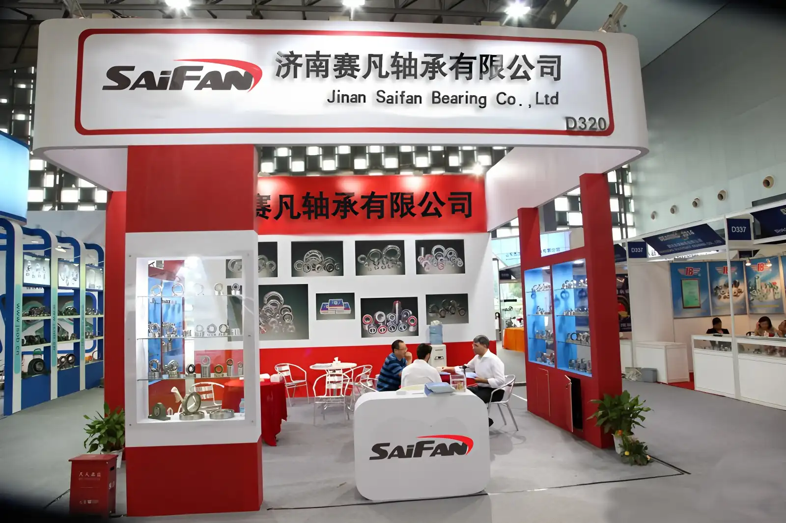 Bearing product display at trade show
