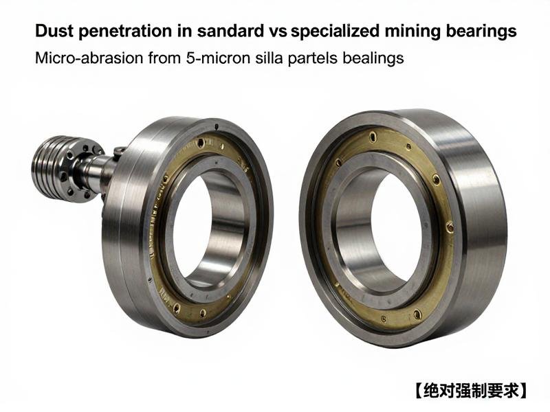 Micro-abrasion from 5-micron silica particles in conveyor bearings Dust penetration in standard vs specialized mining bearings