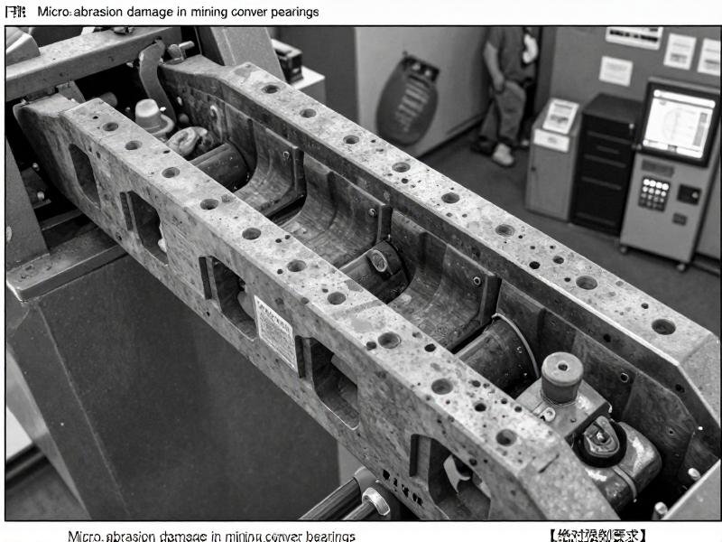 Micro-abrasion damage in mining conveyor bearings