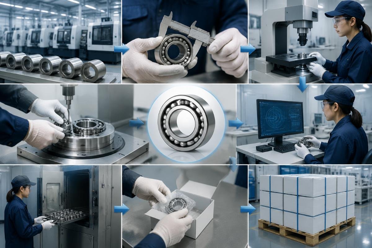 ISO 9001 quality control workflow for aerospace bearings