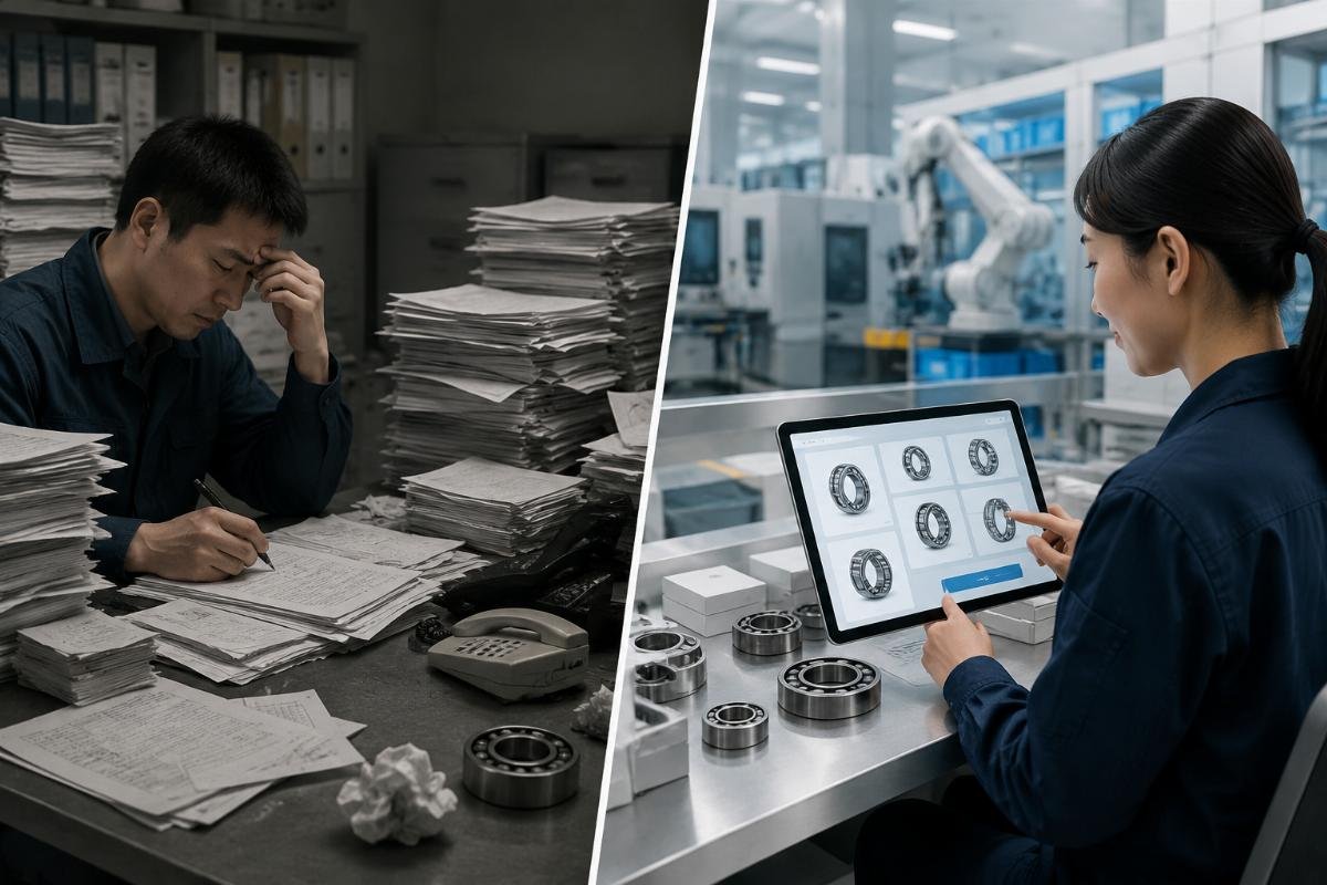Bearing sample request myth busting A side-by-side comparison of outdated OEM sample request forms vs streamlined Chinese supplier digital request portals