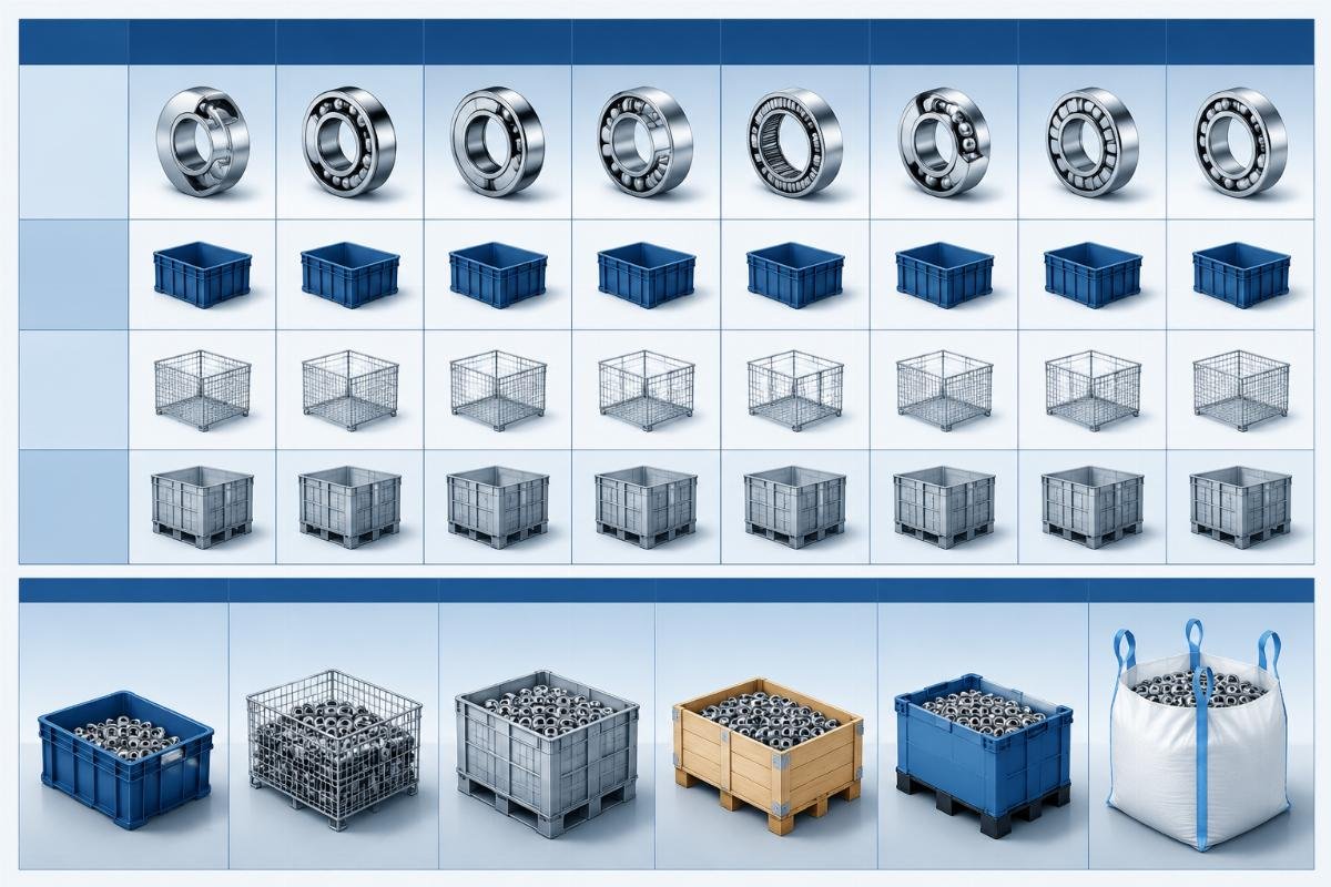 Container capacity matching chart for common bearing series