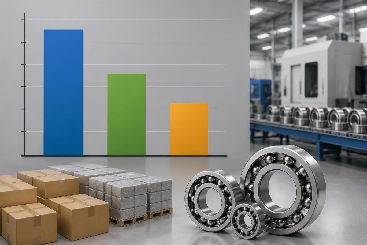 Cost comparison bar chart for stainless steel bearings across three sourcing tiers