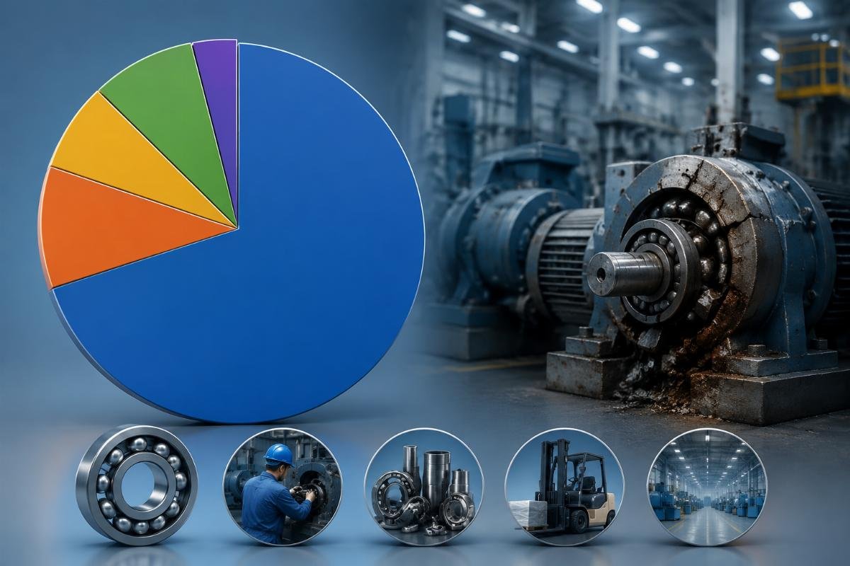 Cost components of bearing failure showing downtime as the primary expense Bearing Failure Cost Breakdown