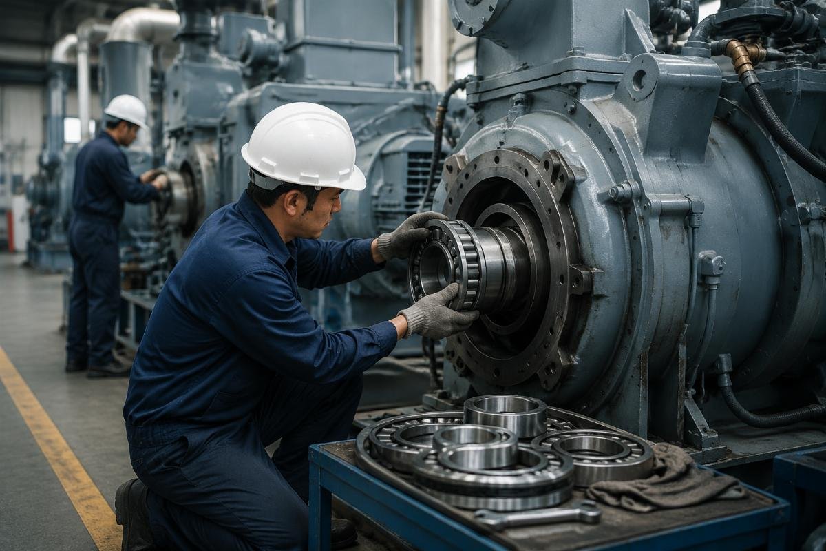Fast bearing replacement for compressor breakdown Emergency bearing replacement for industrial compressor