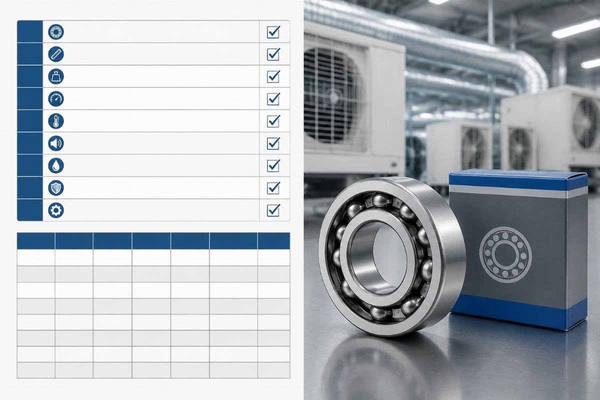 HVAC bearing core parameter reference table Parameter matching checklist for standard HVAC deep groove ball bearings