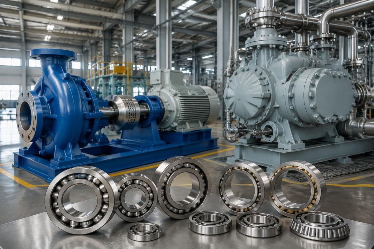 Standard pump and compressor bearing installation site