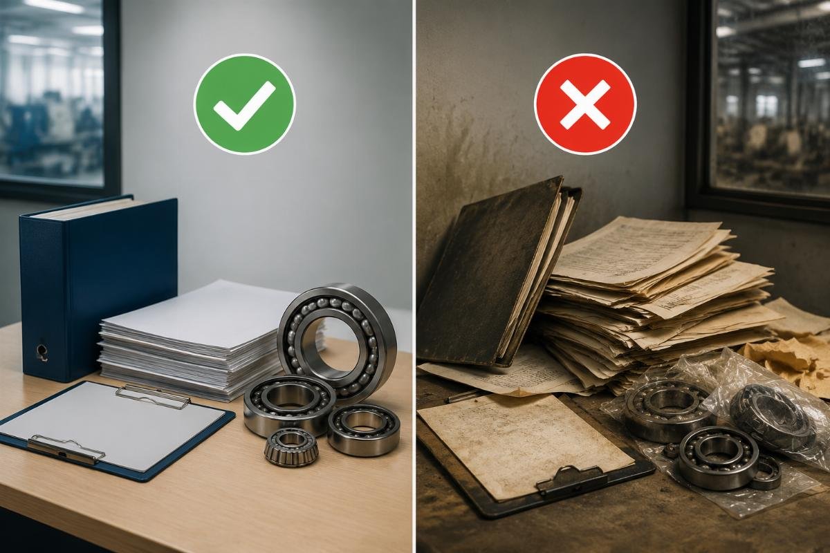 Side by side comparison of verified vs unverified bearing supplier documentation